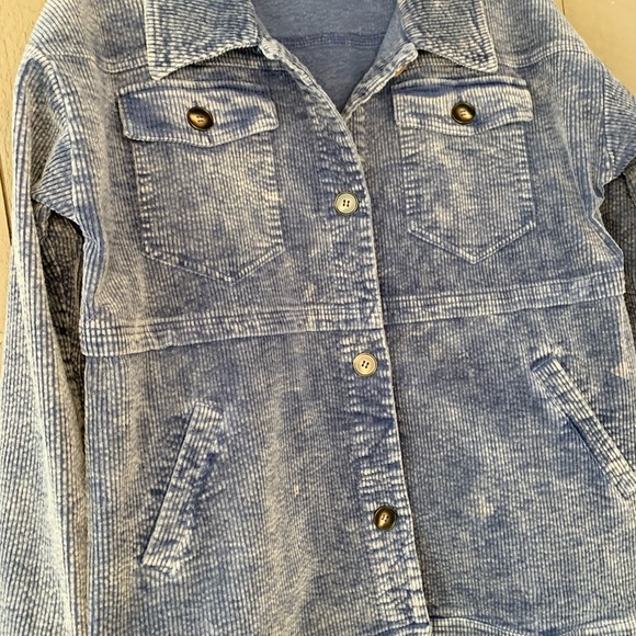 Like Love Navy Blue Corduroy Shacket Jacket - Picture 5 of 10